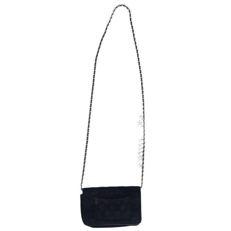 Chanel Star Line Stone Suede Chain Wallet Bag Women's