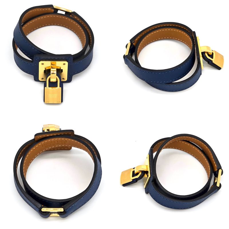 Hermes Auchelie Dubretour Leather Bracelet Double Winding T2 Approx 155cm