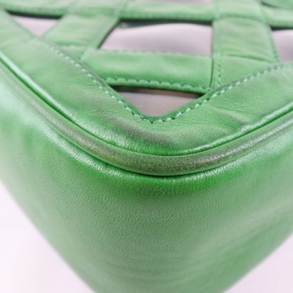 Chanel Chain Shoulder Fringe Lambskin Green Women's Shoulder Bag