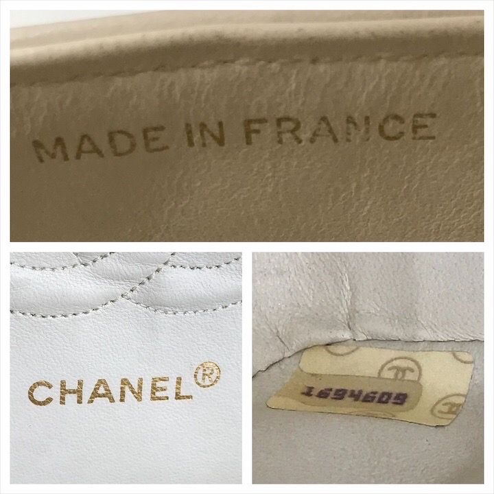 Chanel Lambskin Double Flap Chain Shoulder Bag White