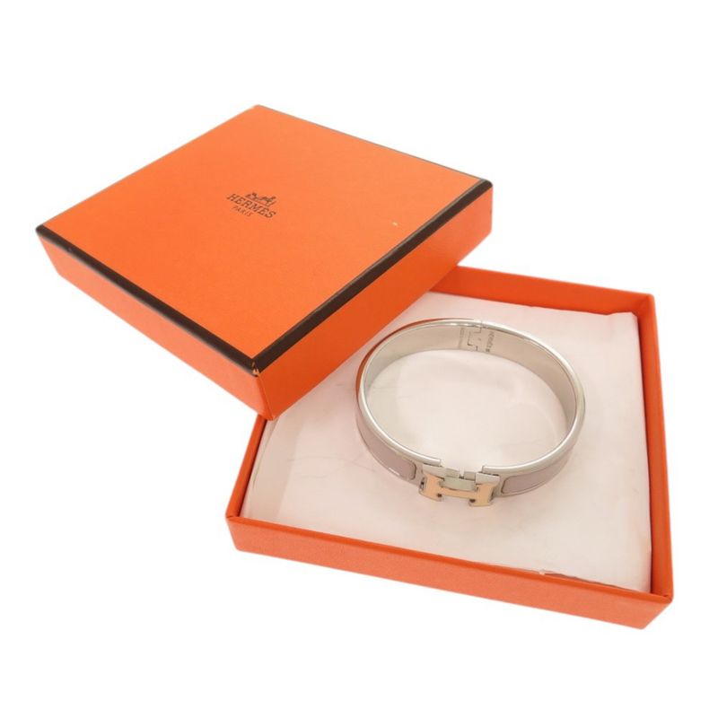 Hermes Click H Click Clack PM Metal Gray Bracelet Bangle 0029 Hermes