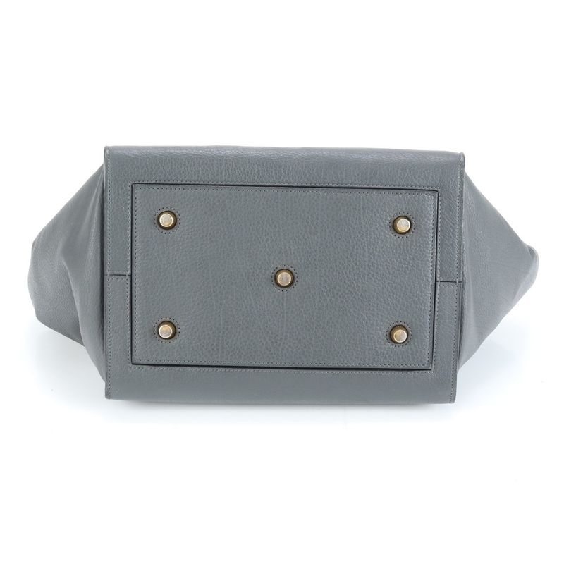Celine Tie Bag Leather Tote Bag Shoulder Hand Gray Women's ERE Cw53-2