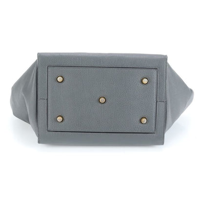 Celine Tie Bag Leather Tote Bag Shoulder Hand Gray Women's ERE Cw53-2