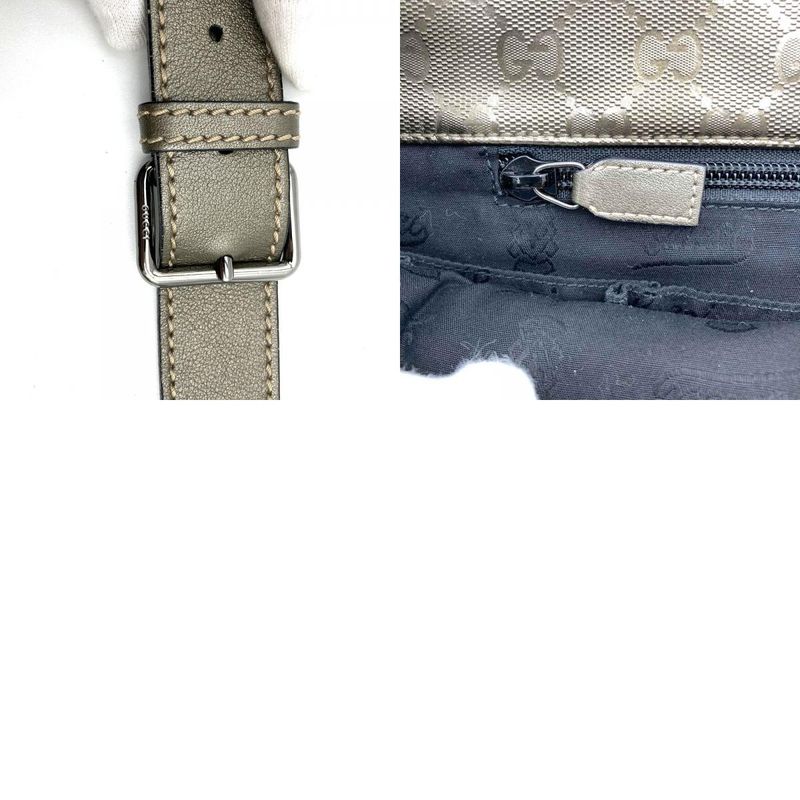 Gucci 201732 Shoulder Bag GG Imprime Crossbody Brown Metallic PVC Women Fashion