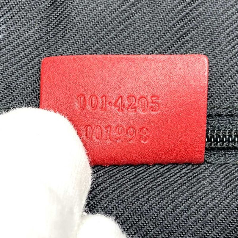 Gucci 001 4205 Shoulder Bag Brown/red GG Canvas/leather Ladies Fashion Brand