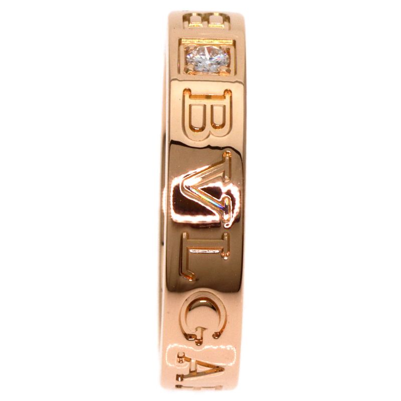Bvlgari Bulgari Double Logo Diamond Ring - 18K Pink Gold Ladies