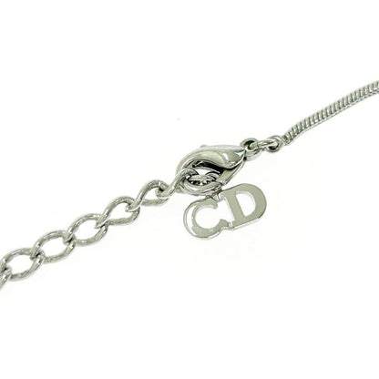 Christian Dior Metal CD Logo Necklace Women Silver 419054 Necklace