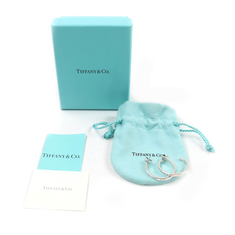 Tiffany & Co 1837 Narrow Hoop Earrings Wide Accessory Sv925 Silver