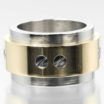 Cartier Santos 100 18K Yellow Gold And Stainless Steel No 7 Ladies 17.6g Ring