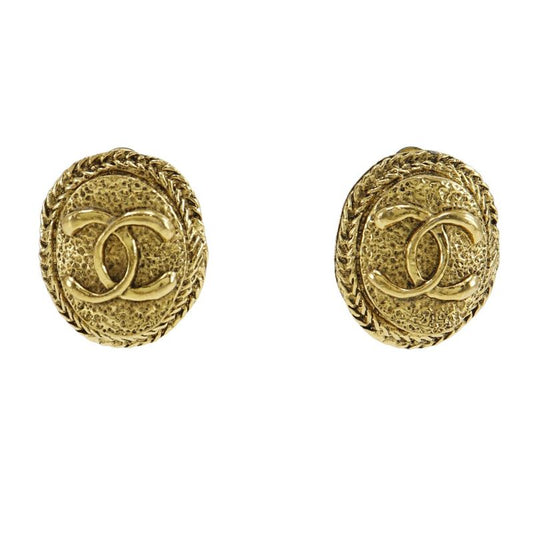 Chanel Coco Mark Vintage Gold Plated Ladies 15.8g Earrings