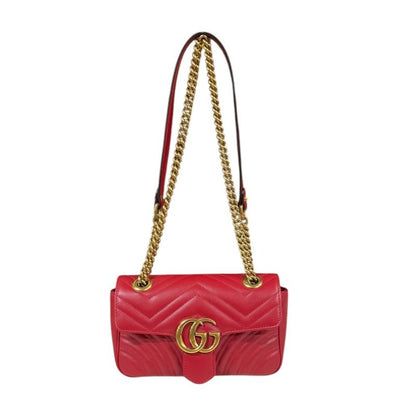 Gucci GG Marmont Shoulder Bag Leather 446744 Red Ladies Gucci  Gucci