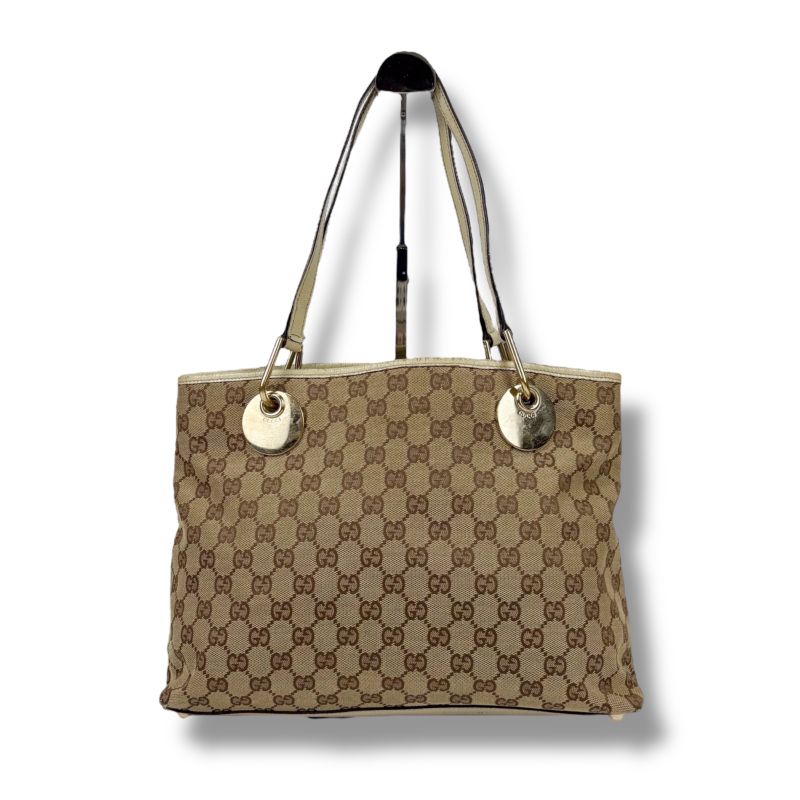 Gucci Mini Tote Bag Beige White GG Canvas GG Pattern Shoulder