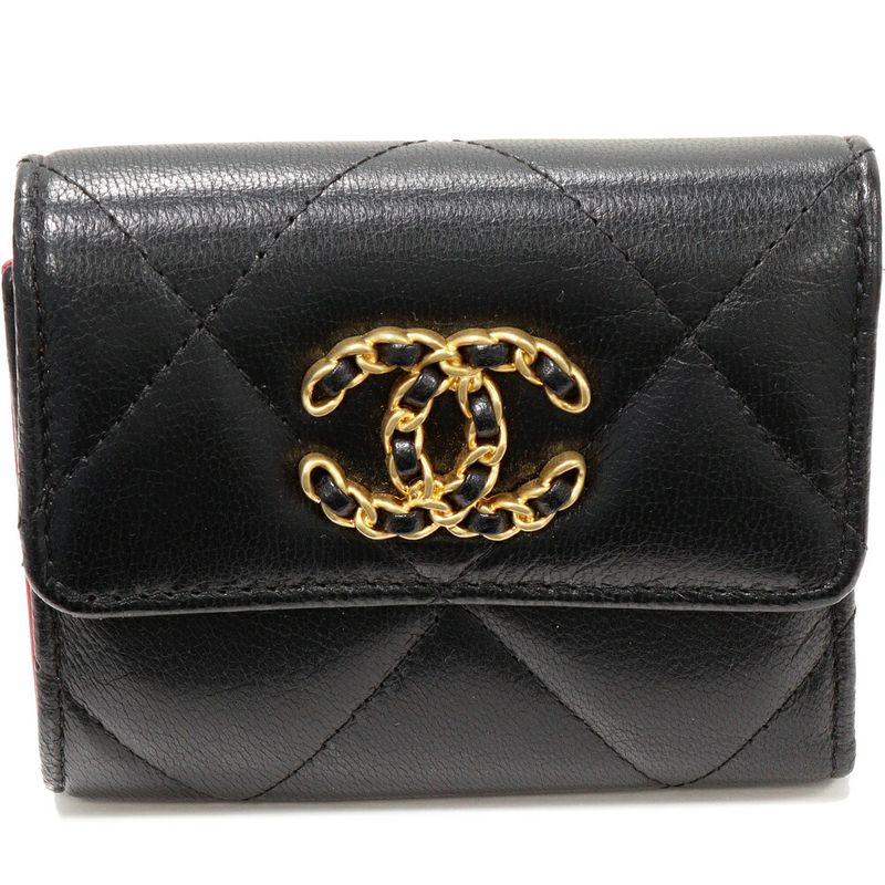 Chanel Trifold Wallet With Coin Purse Chanel 19 Small Flap Wallet Lambskin