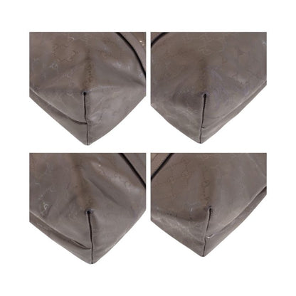 Gucci Imprime Metallic Brown Silver Hardware PVC 223668 Tote Handbag Women