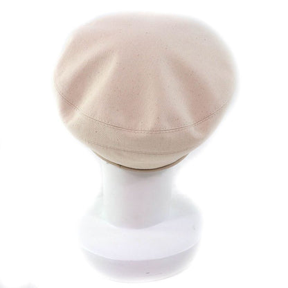 Hermes Saint Honore Charm 100% Cotton With Serie Buttons Leather Trimmed Beret
