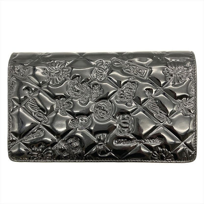 Chanel No5 Icon Long Wallet Patent Leather Black Coco Mark Ladies