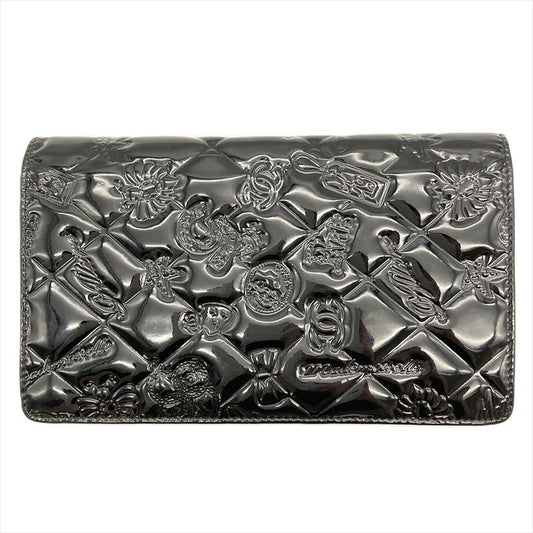 Chanel No5 Icon Long Wallet Patent Leather Black Coco Mark Ladies