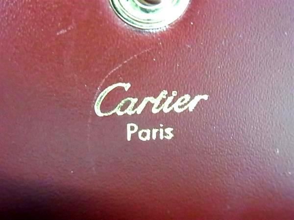 Cartier Must Line Leather Coin Case Coin Purse Men's Women's Bordeaux As9594