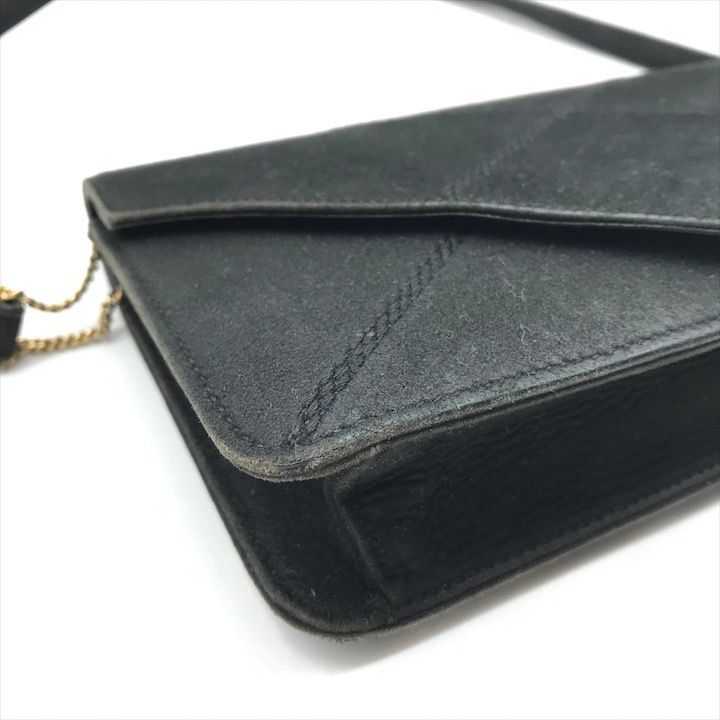 Hermes Dobris Suede 2-Way Shoulder Clutch Black