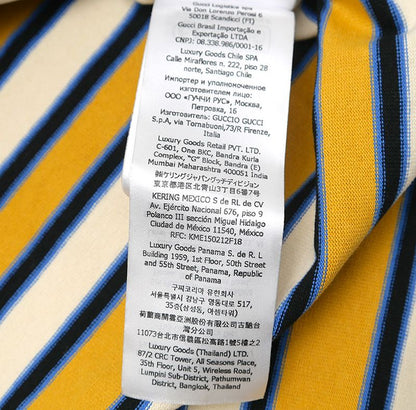 Gucci Long Sleeve Polo Shirt 758531 Size S Striped Yellow