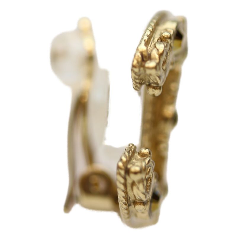 Chanel 06A GP Coco Mark Brown Stone Earrings