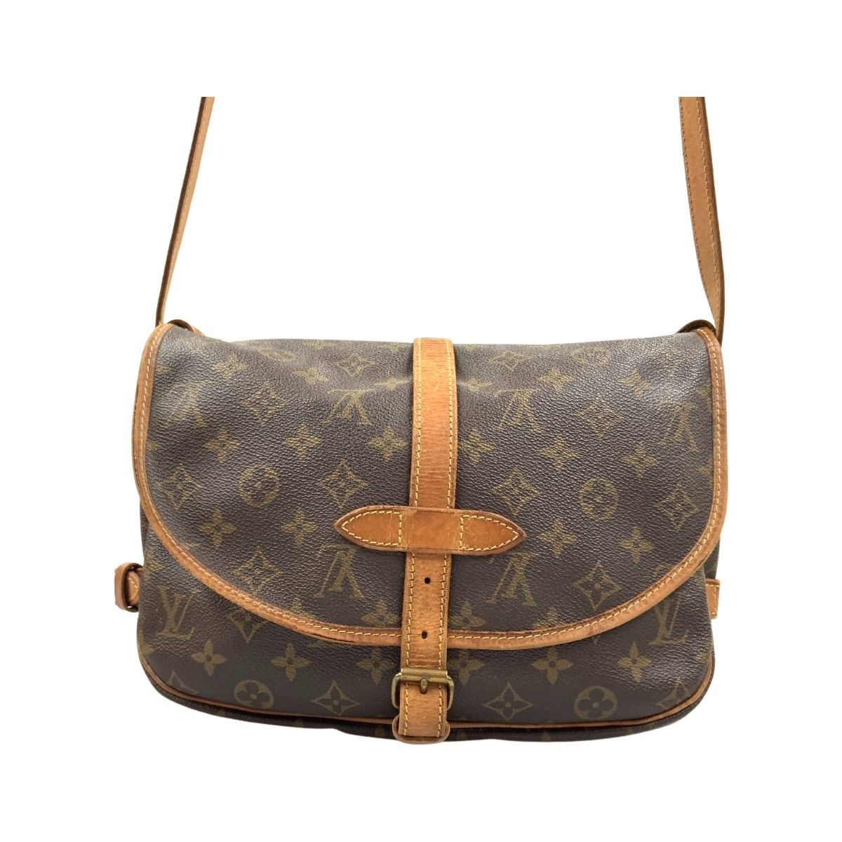 Louis Vuitton Monogram Saumur Shoulder Bag M42256 Brown