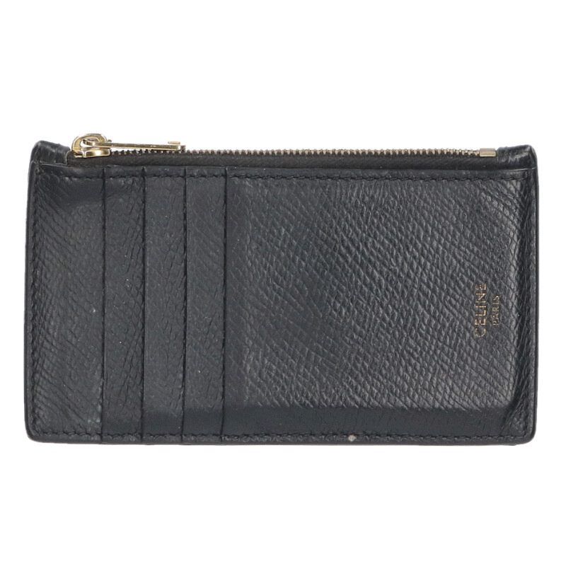 Celine 10b683bel Zip Card Holder Coin Case Men's