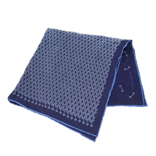 Hermes Mors Pocket Chief Handkerchief Blue