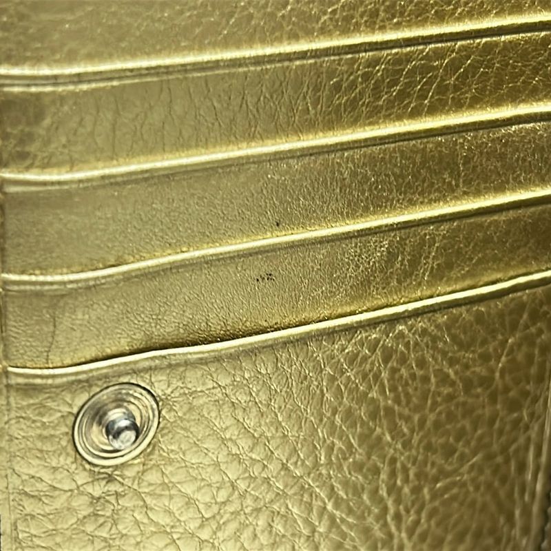 Fendi Bifold Wallet In Zucca Pattern 8m0029 Beige Dark Brown And Gold Leather