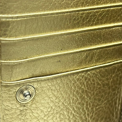 Fendi Bifold Wallet In Zucca Pattern 8m0029 Beige Dark Brown And Gold Leather