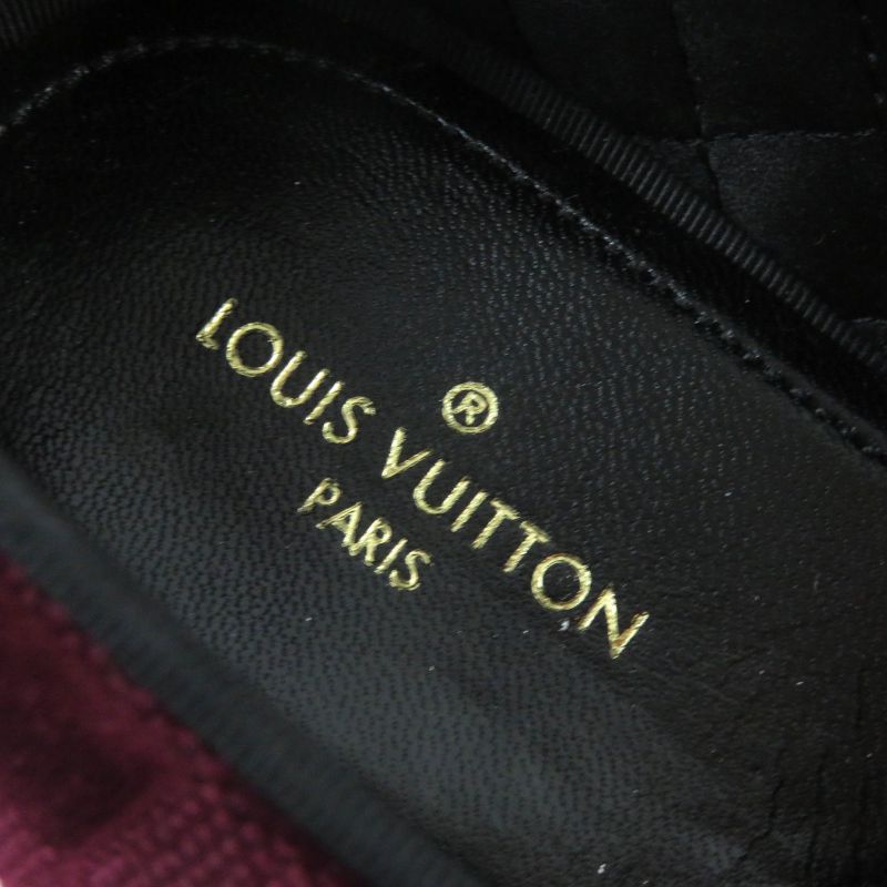 Louis Vuitton Hauteuil Line Logo Embroidery Velvet Damier Shoes Loafers
