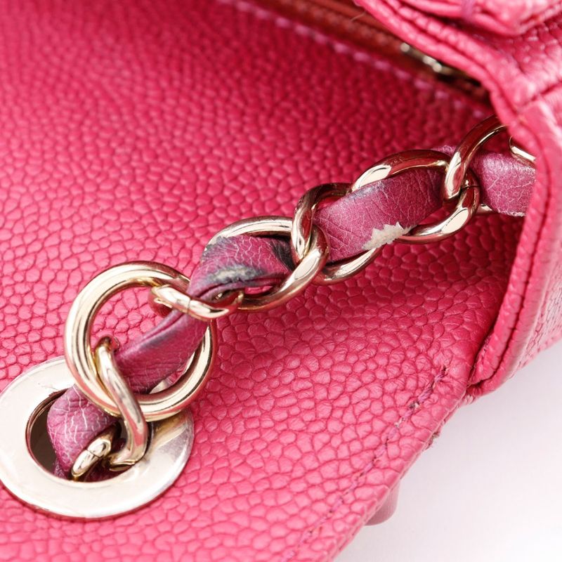 Chanel Coco Mark Top Handle 2WAY Shoulder A93659 Caviar Skin Pink Ladies Handbag