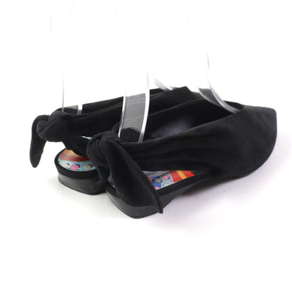 Hermes 2022 Suede Leather Pointed Toe Pumps With Back Bow Black 37 Storage With