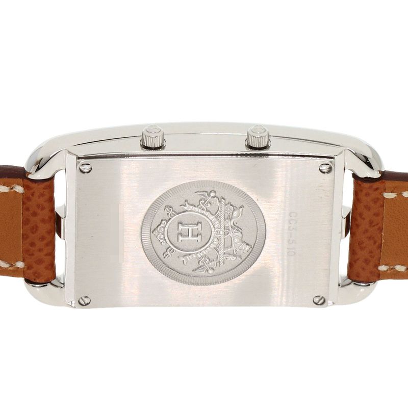 Hermes Cc3510 Cape Cod Douzone Watch SS Leather Ladies