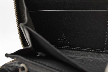 Gucci Wallet Gucci Long Wallet Round Zipper Webline Guccissima Black 408831