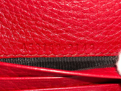 Gucci Animalier Taiga Head Leather Compact Wallet 453169 Red Made In Italy