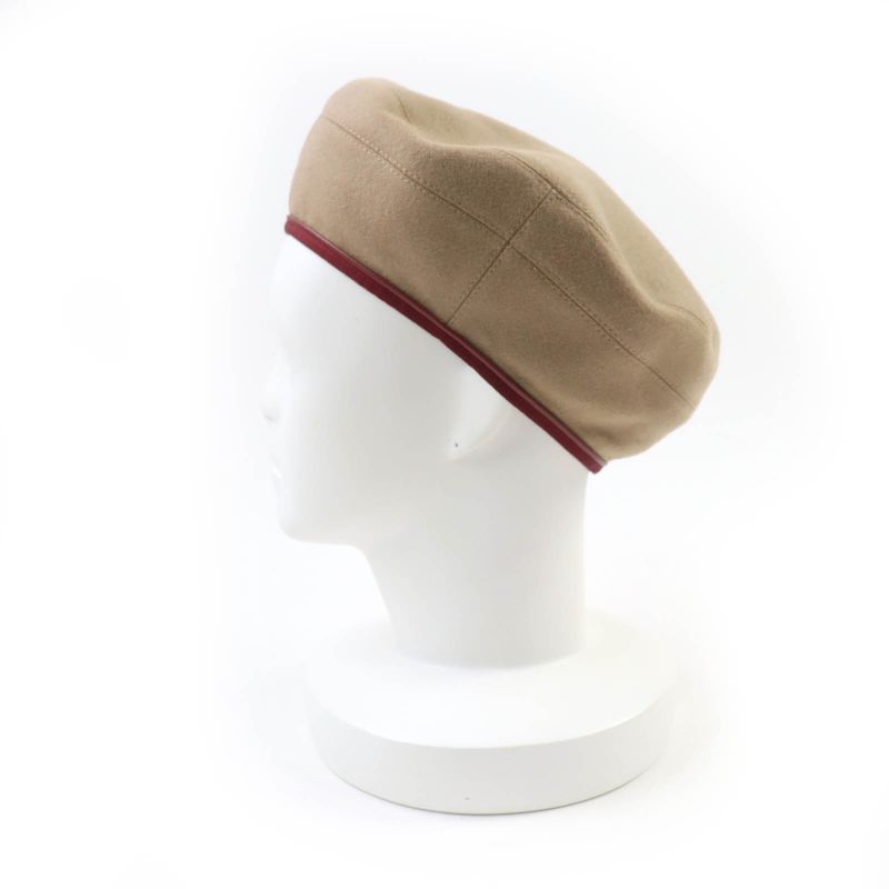 Hermes Santoleno 100% Cashmere Silver Hardware Serie Hardware Beret Brown 58