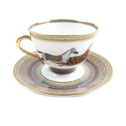 Hermes Chevaldrian Horse Tea Cup And Saucer Set Of 2 Tableware Multi With Box