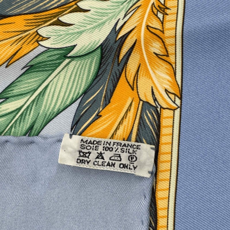 Hermes Scarf Carre 90 Amazonia 100% Silk Blue