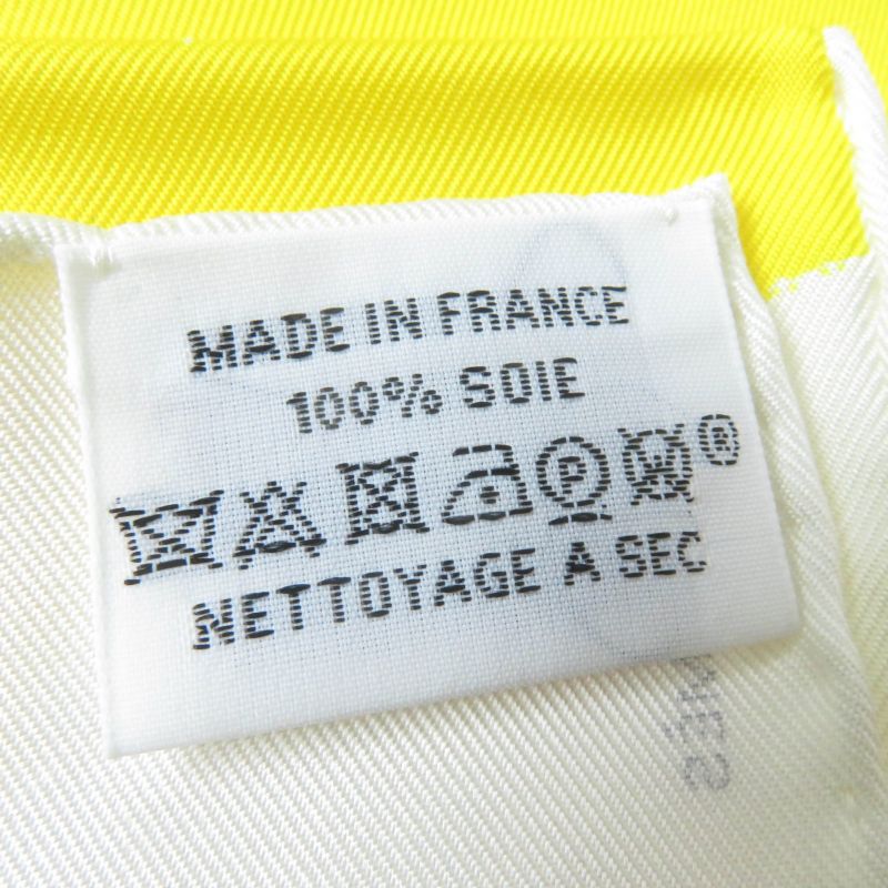 Hermes Carre Geant Carre 90 Rosace DE Janos BER 100% Silk Scarf Yellow With Box