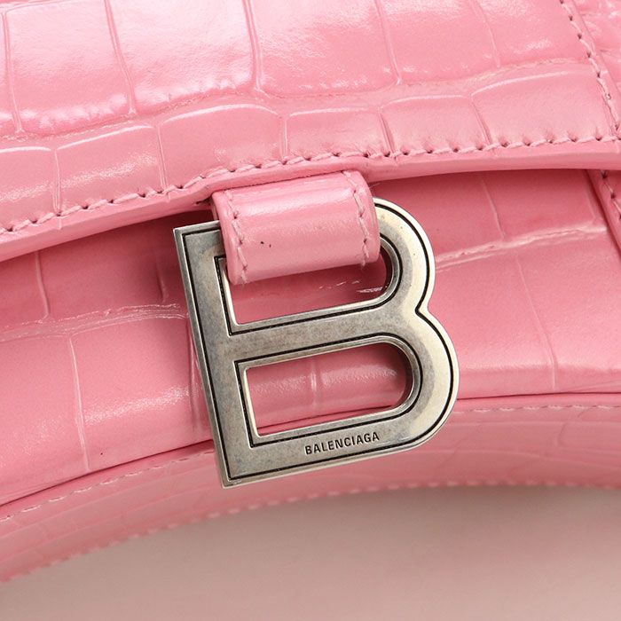 Balenciaga Top Handle Bag XS 2WAY Hourglass 592833 Handbag Croc Shape Push