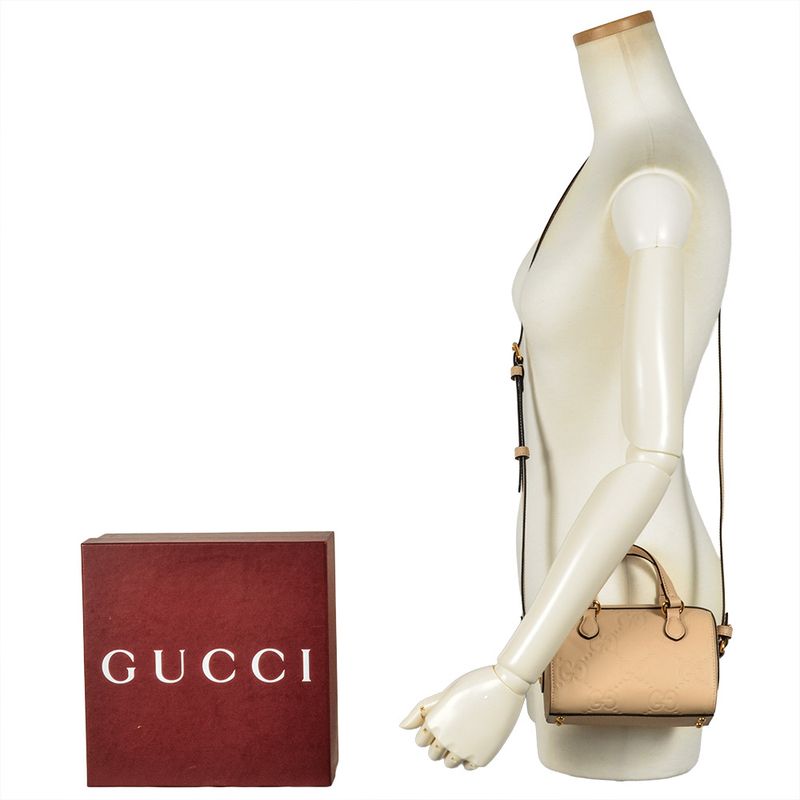 Gucci GG Supermini 2way Handbag Guccissima Leather 790130 Beige