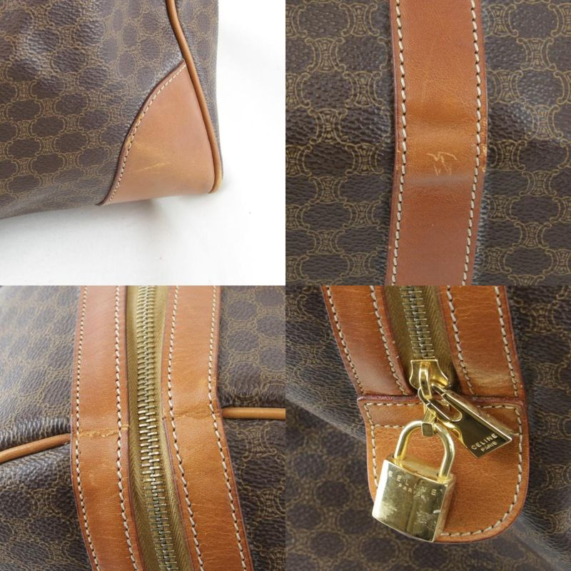 Celine Macadam Boston Bag Brown Leather High Brand Luxury Branded Ladies