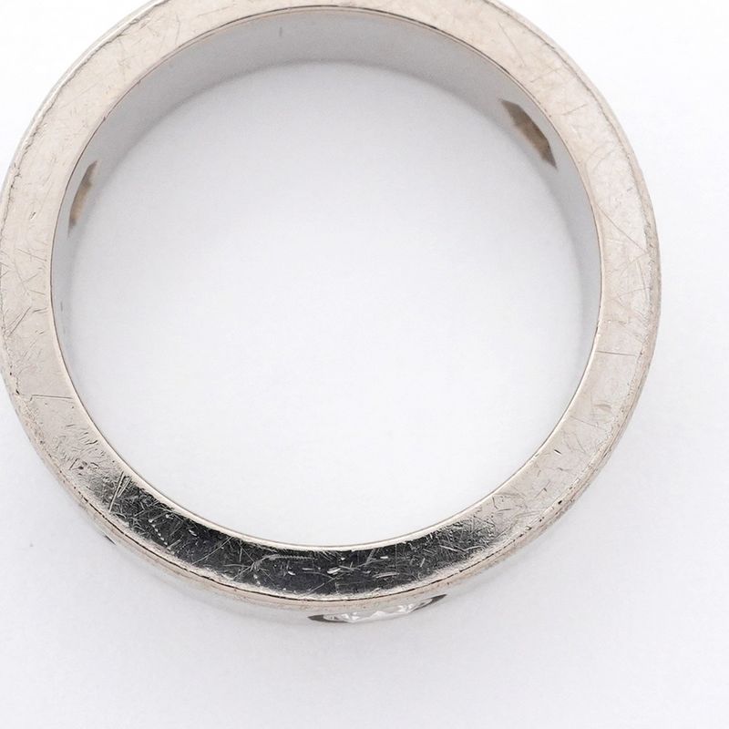 Cartier Ring Love 3PD 18K White Gold White Togo Old Diamond #49 Ladies