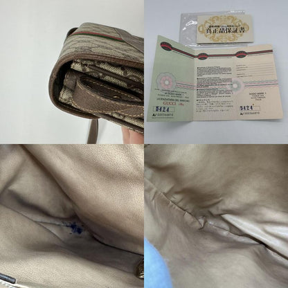 Gucci 001 116 6862 Old Gucci Shoulder Bag GG Supreme Sherry Vintage Brown Beige