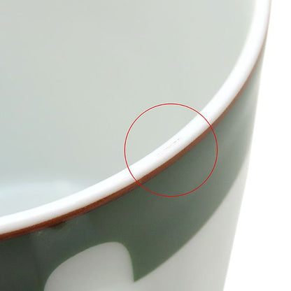 Hermes Tableware Chasse English Setter Mugs Pair Porcelain White and Green