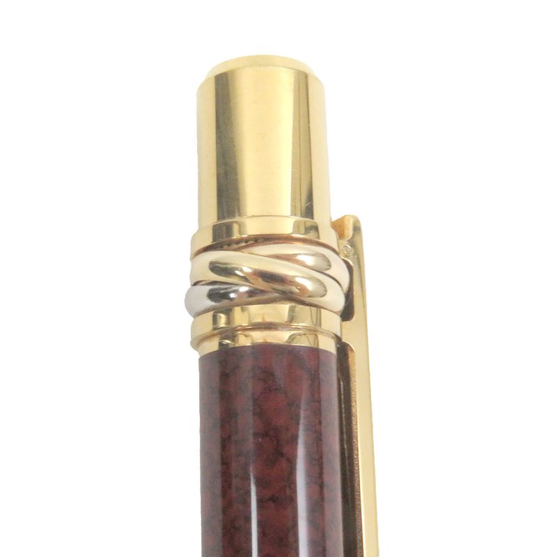 Cartier Trinity De Cartier Marbled Twist Ballpoint Pen Bordeaux Gold Made In