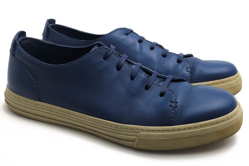 Gucci Shoes Sneakers Shoes Low Cut Men Leather Genuine Blue 342038 Mirosoft
