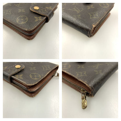 Louis Vuitton Monogram Compact Zip Bifold Short Wallet M61667 Brown