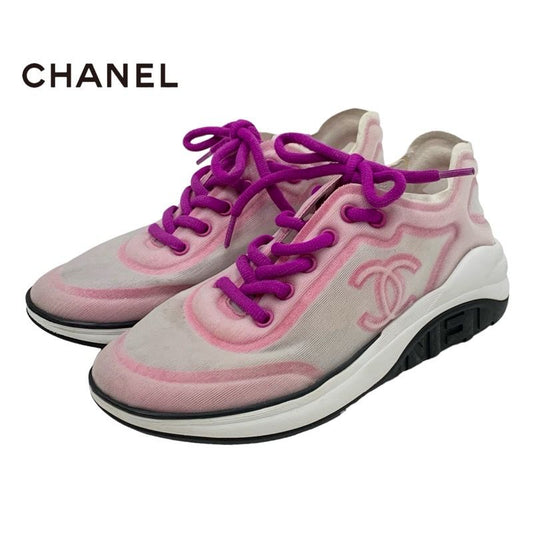 Chanel Sneakers Shoes Mesh Pink Purple Here Mark